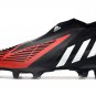 Men's& woman'sPredator Edge+ FG Football - BlackWhiteRed