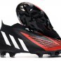 Men's& woman'sPredator Edge+ FG Football - BlackWhiteRed