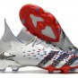 Men's& woman'sPredator Freak.1 FG Showpiece - Silver Black Red Blue