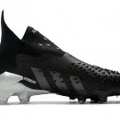 Men's& woman'sPredator Freak+ Laceless FG Superstealth - Black  Grey  White