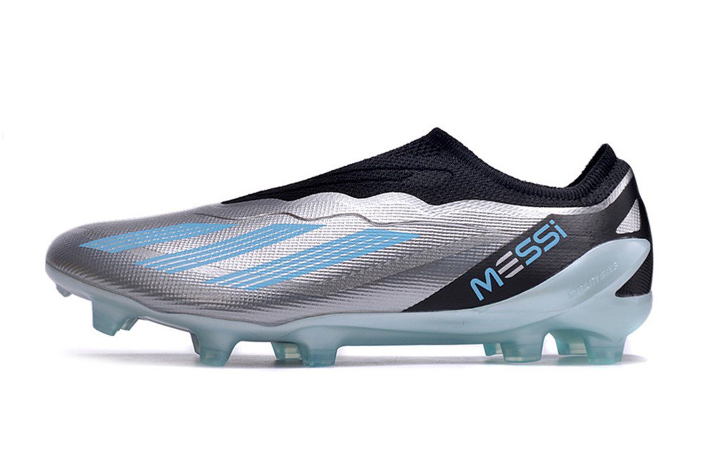 Men's& woman'sX Crazyfast Messi.1 Laceless FG Infinito - Silver MetallicBlueBlack