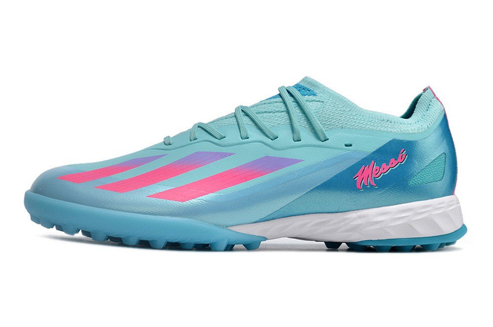 Men's& woman'sX Crazyfast Messi.1 Turf Bienvenido a Miami - Aqua BlueLucid PinkLucid Cyan