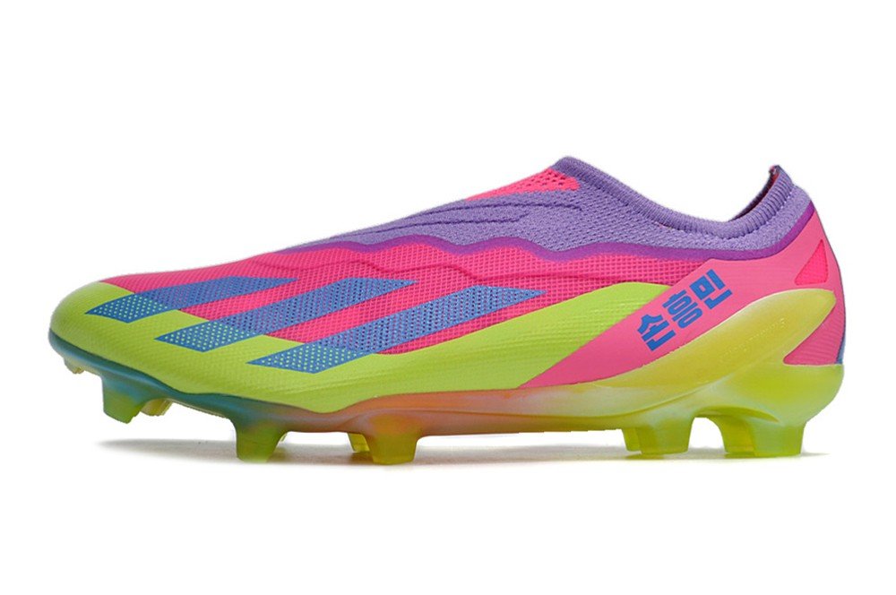 Men's& woman'sX Crazyfast.1 Laceless FG Korean Nights Son - Lucid LemonRoyal BluePink