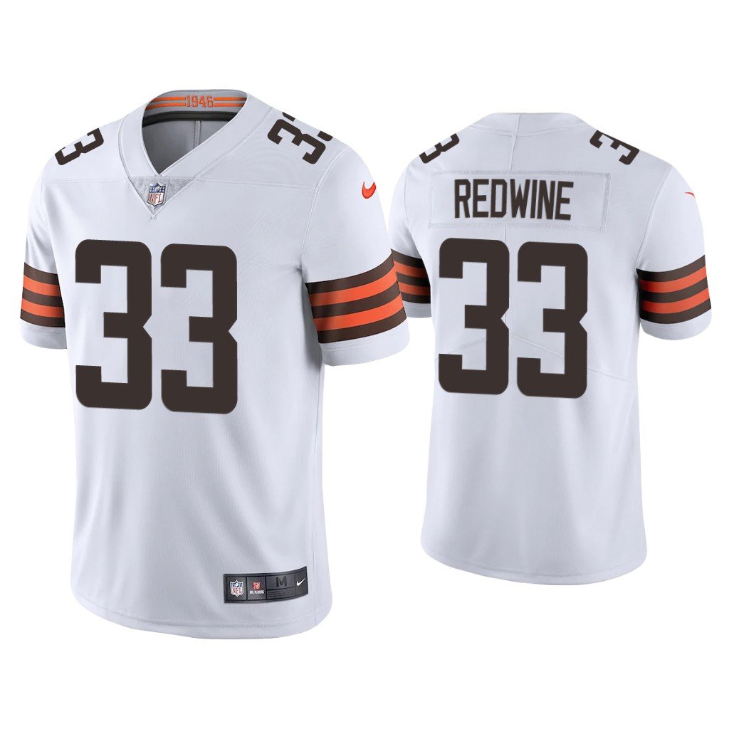 Elite Men's Sheldrick Redwine Brown Home Jersey - #33 Football Cleveland  Browns