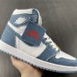 Air Jordan 1 High OG &acirc;��Denim&acirc;�� WhiteWorn Blue-Metallic Gold