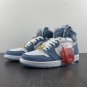 Air Jordan 1 High OG &acirc;��Denim&acirc;�� WhiteWorn Blue-Metallic Gold