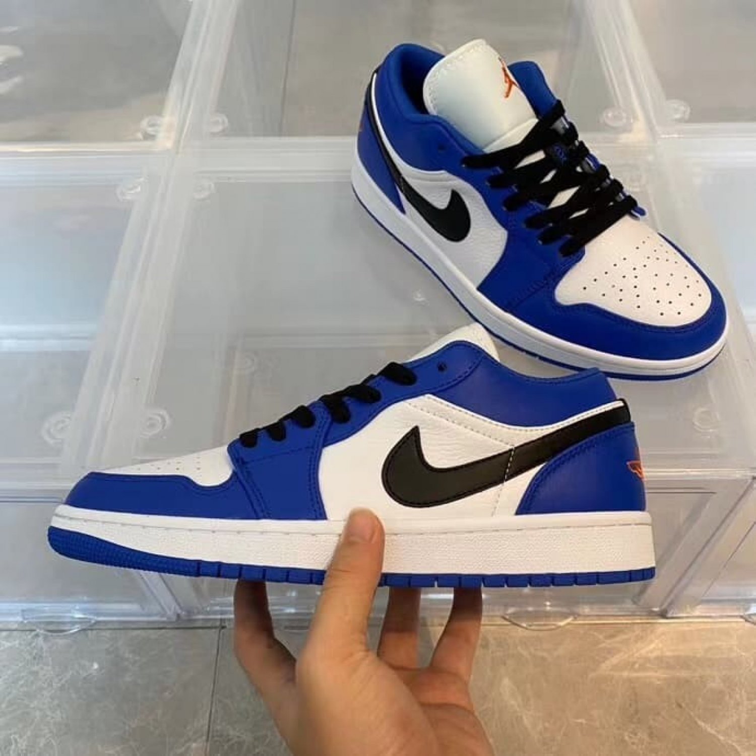 Air Jordan 1 Low Hyper RoyalWhite-Orange Peel