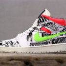 Air Jordan 1 Mid Print White Black Green Red