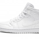AIR JORDAN 1 MID Triple White Patent Leather