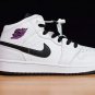 Air Jordan 1 Mid White Purple Black