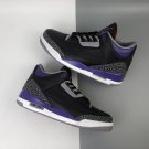 Air Jordan 3 Black Cement Grey White Court Purple
