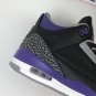 Air Jordan 3 Black Cement Grey White Court Purple