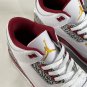 Air Jordan 3 Cardinal White Light Curry Cardinal Red Cement Grey