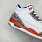 Air Jordan 3 Knicks Rivals White Old Royal University Orange