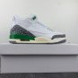 Air Jordan 3 White Varsity Red Lucky Green Cement Grey