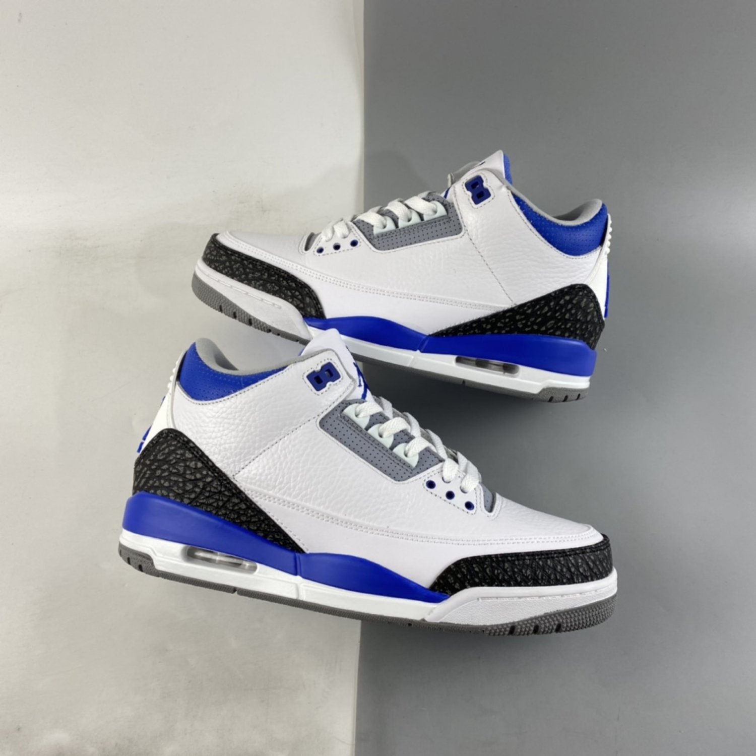Air Jordan 3 WhiteBlack-Cement Grey-Racer Blue