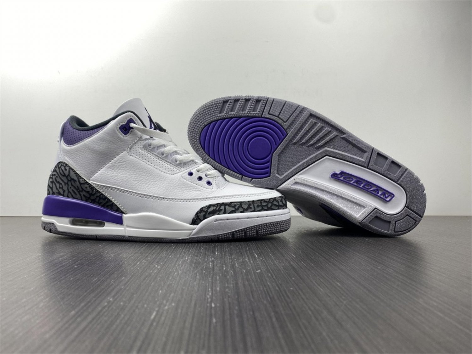 Air Jordan 3 WhiteBlack-Dark Iris-Cement Grey