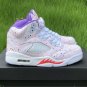 Air Jordan 5 GS Easter White Laser Crimson Voltage Purple