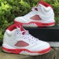 Air Jordan 5 White Pink Foam Gym Red
