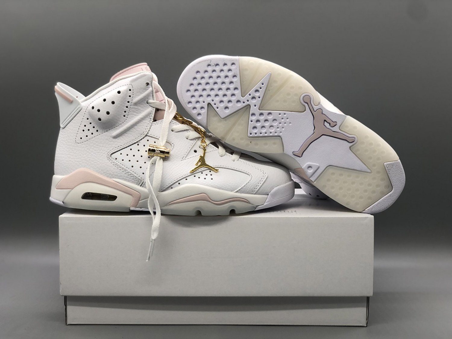 Air Jordan 6 Gold Hoops White Sail Metallic Gold Barely Rose