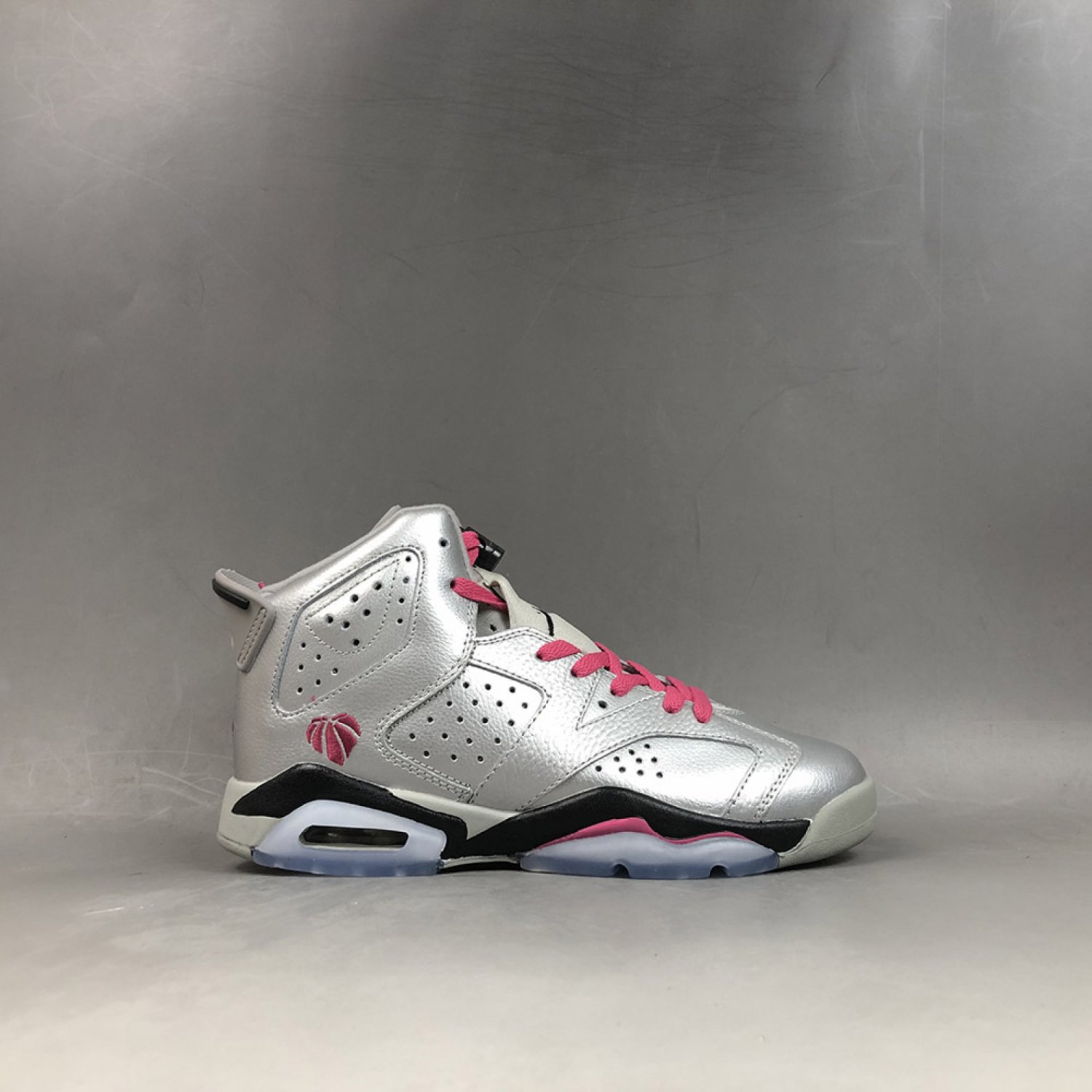 Air Jordan 6 GS Valentines Day Metallic Silver Vivid Pink Black