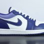 Jordan 1 Low White With Navy Blue & Purple
