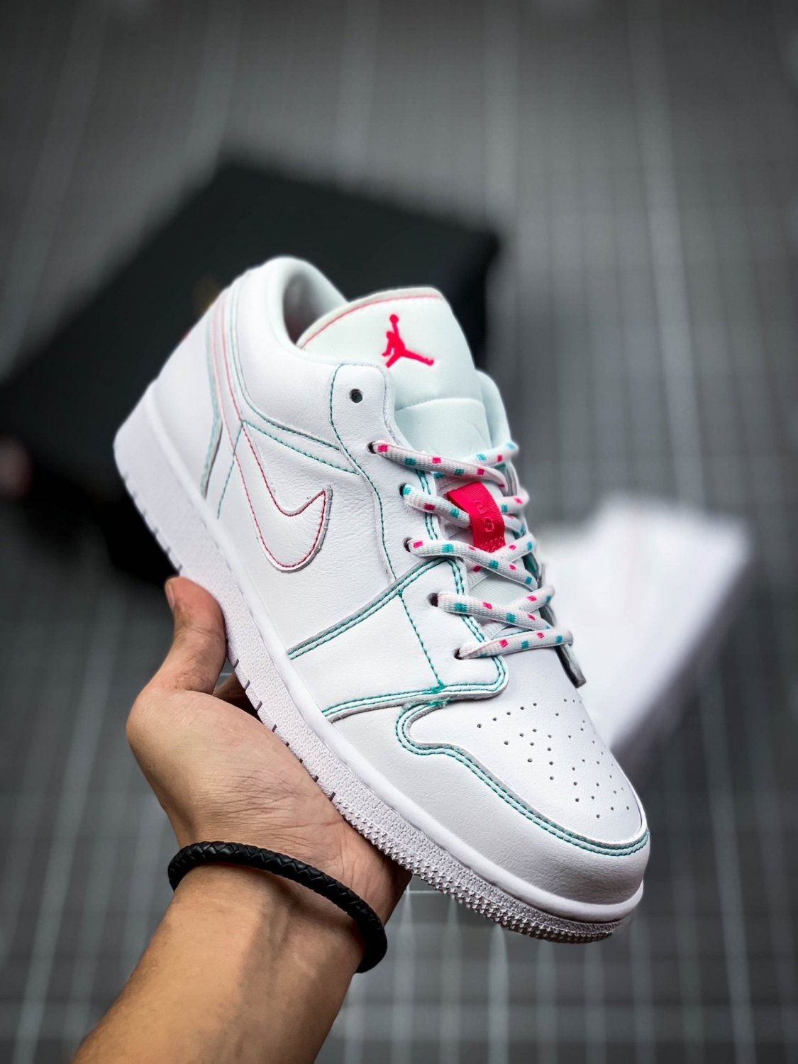 Jordan 1 Low White Green Pink