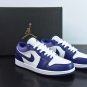 Jordan 1 Low White With Navy Blue & Purple