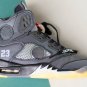 Jordan 5 Retro Off-White Black MUSLIN-FIRE Red