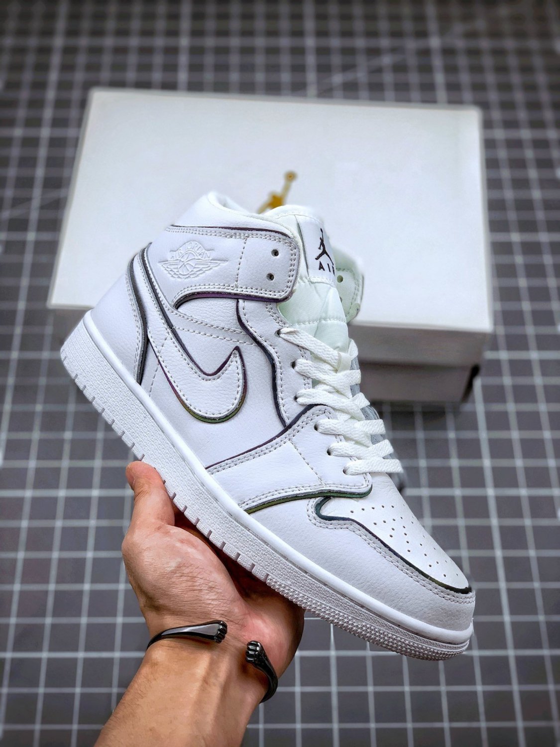 Nike Air Jordan 1 Mid Iridescent Reflective White