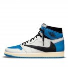 Travis Scott x Air Jordan 1 Retro High 'Sail Black Military Blue