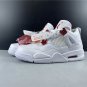 Air Jordan 4 White University Red-Metallic Silver