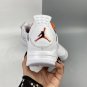 Air Jordan 4 WhiteTeam Orange-Metallic Silver