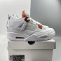 Air Jordan 4 WhiteTeam Orange-Metallic Silver