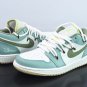 Custom Air Jordan 1 Low Sail White Oil Green