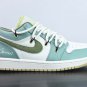 Custom Air Jordan 1 Low Sail White Oil Green