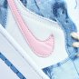 Custom Air Jordan 1 Low Washed Denim White Pink