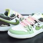 Custom Nikee Air Jordan 1 Low Sail White Oil Green