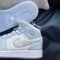 Jordan 1 Mid 'Frozen Glitter Swoosh'