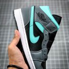 Jordan 1 Mid Grey Aqua Blue
