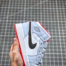 Jordan 1 Mid Half Blue Polka Dot Swoosh