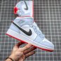Jordan 1 Mid Half Blue Polka Dot Swoosh