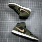 Jordan 1 Mid Military Olive Black