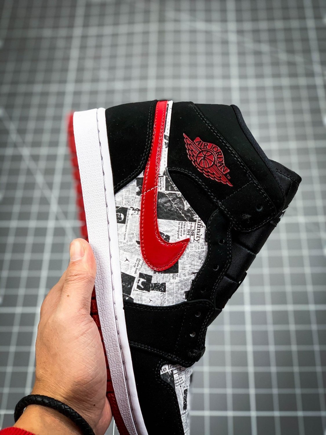 Jordan 1 Mid SE GS Newspaper