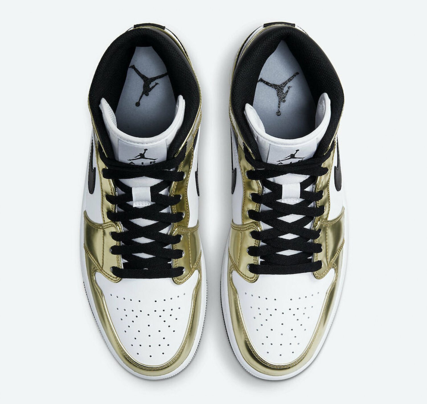Jordan 1 Retro Mid SE Metallic Gold Black White