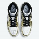 Jordan 1 Retro Mid SE Metallic Gold Black White