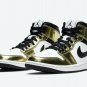 Jordan 1 Retro Mid SE Metallic Gold Black White