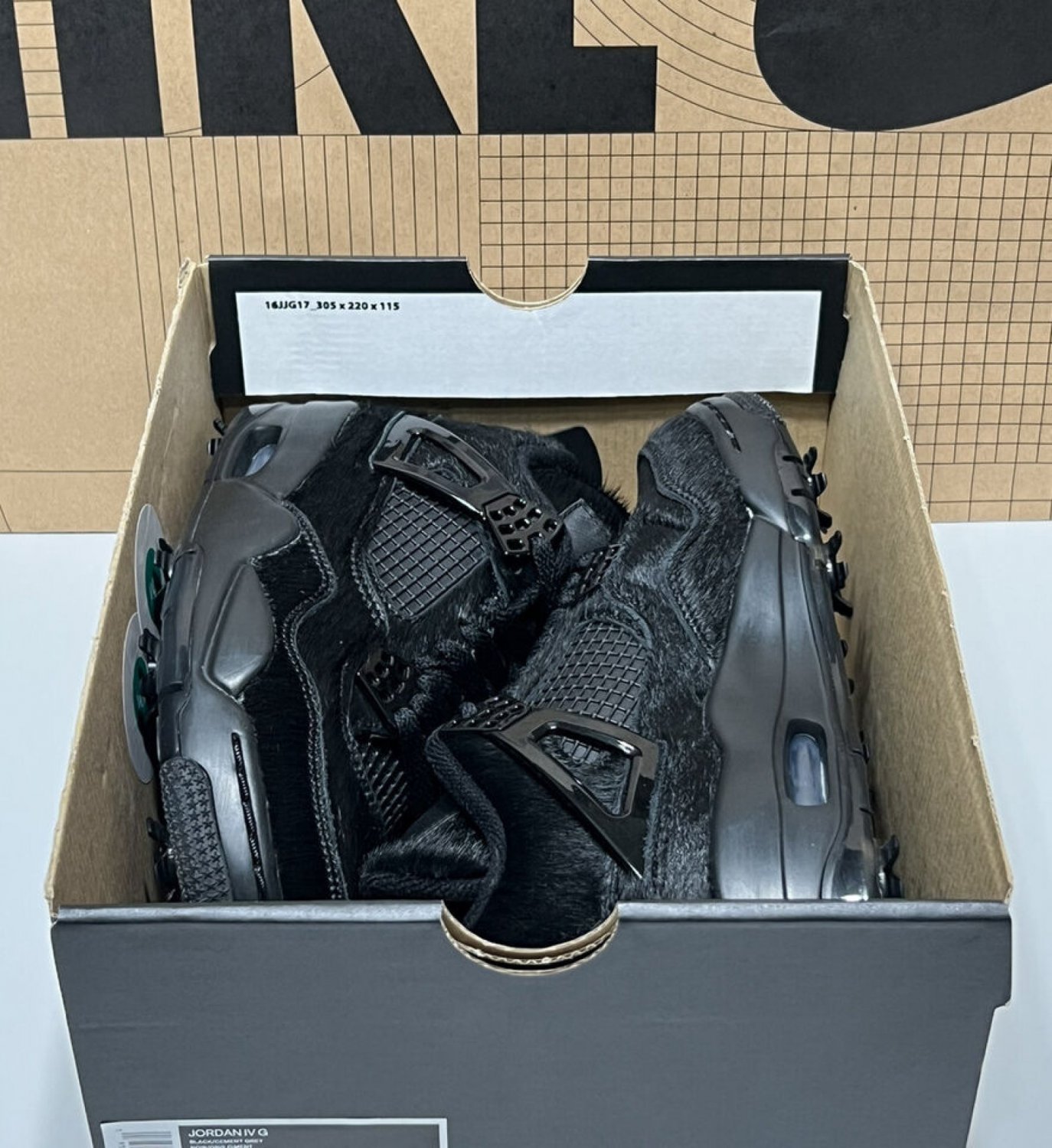 Jordan 4 Golf Black Cat Pony Hair
