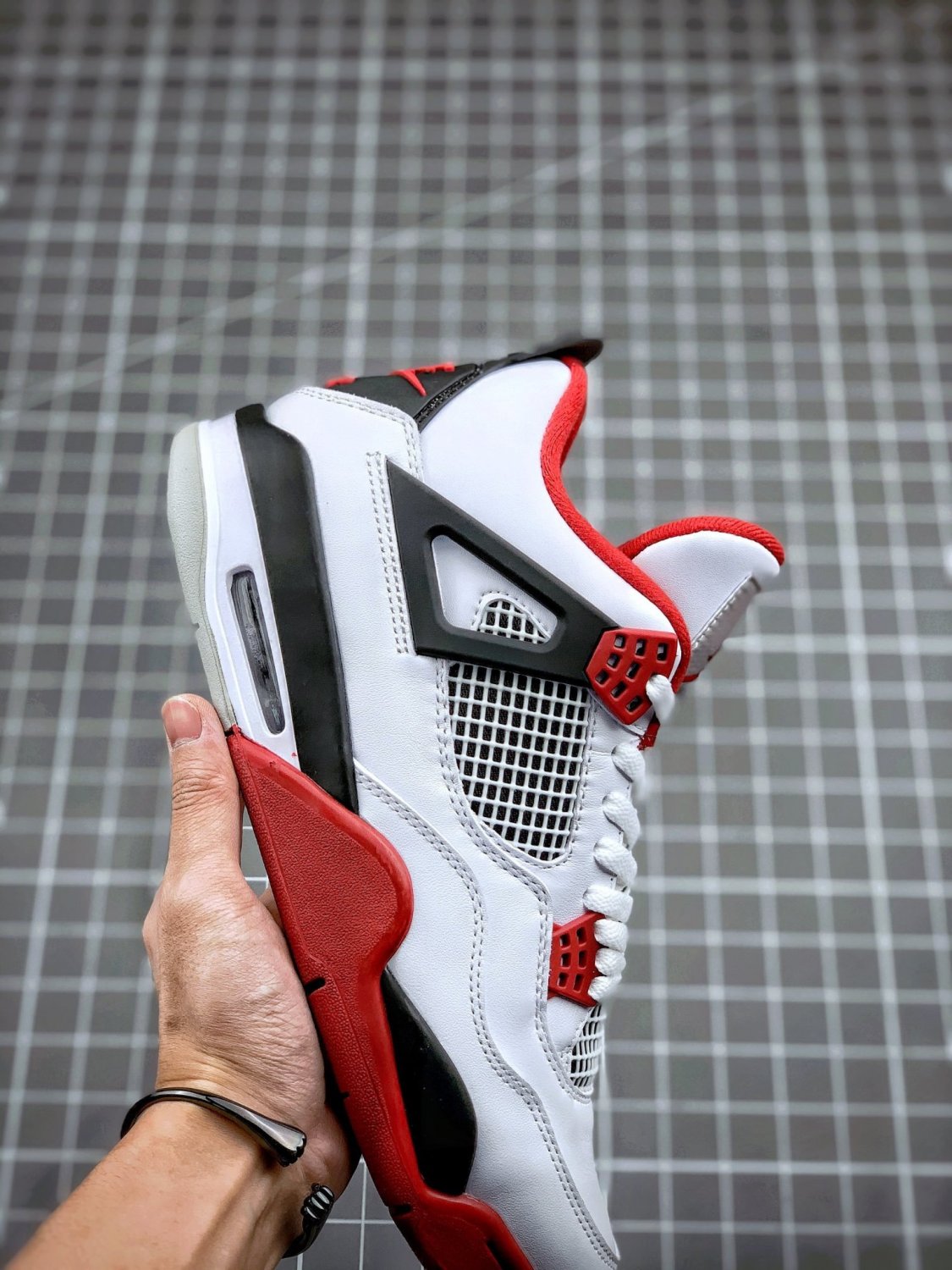 Jordan 4 Retro Fire Red White