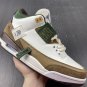 NEW Custom   Jordan 3 White Dark Brown Green